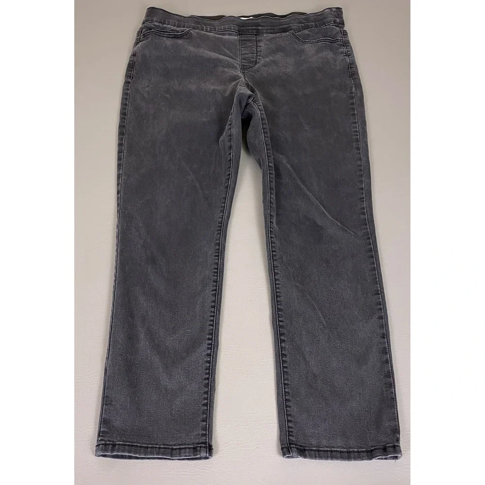 Croft & Barrow Jeggings Pull On Womens Size 18 Gray Straight Leg Denim High Rise